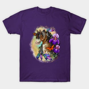 Paint Horse with Iris Flowers T-Shirt